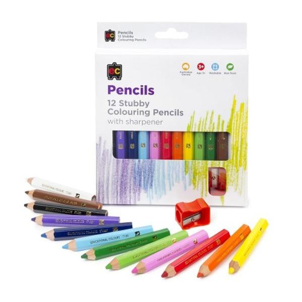 12 Colouring Pencils With Sharpener