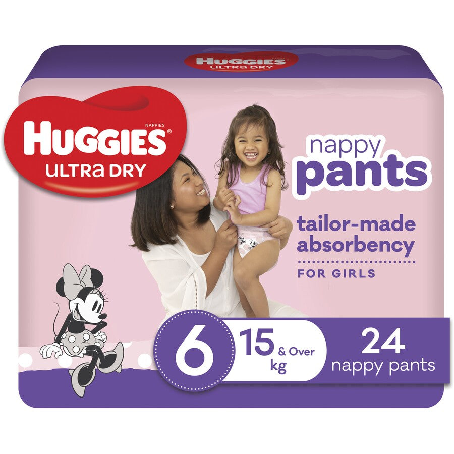 Huggies Ultra Dry Nappy Pants Size 6 - Girls