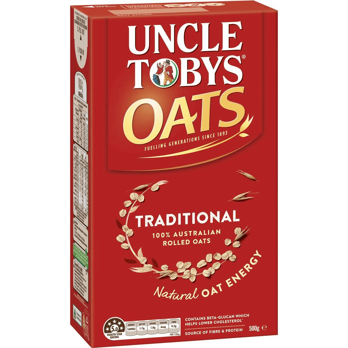 Uncle Tobys Traditional Rolled Oats 500g