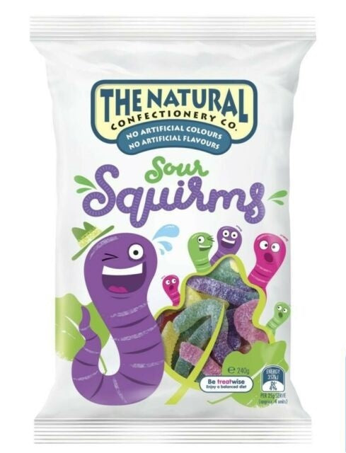 The Naturals Confectionery Co Sour Squirms 220g