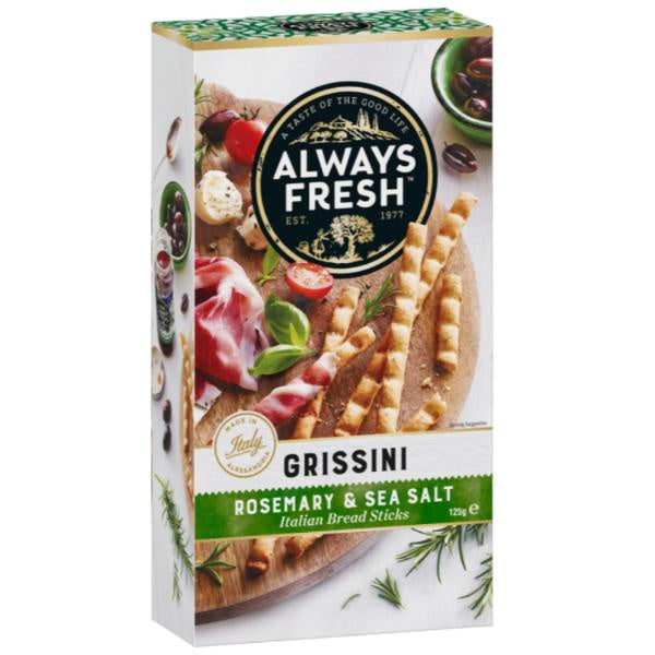 Always Fresh Grissini Rosemary & Sea Salt 125g