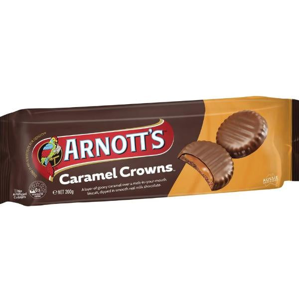 Arnott's Caramel Crowns Chocolate Biscuits 200g