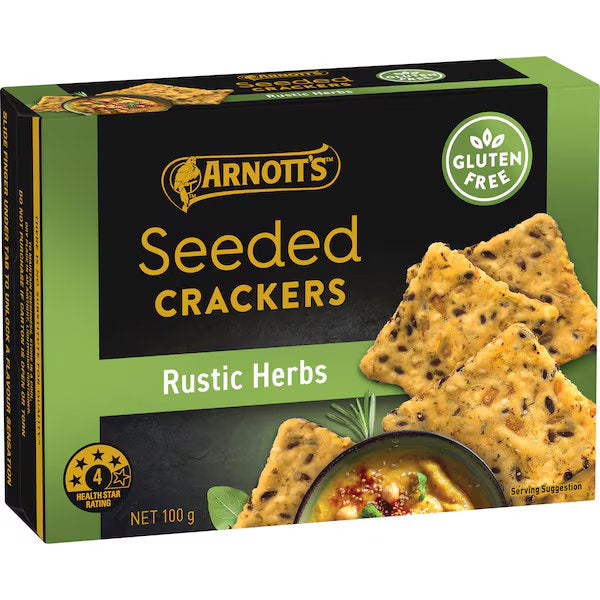 Arnott's Seeded Crackers Rustic Herbs 100g