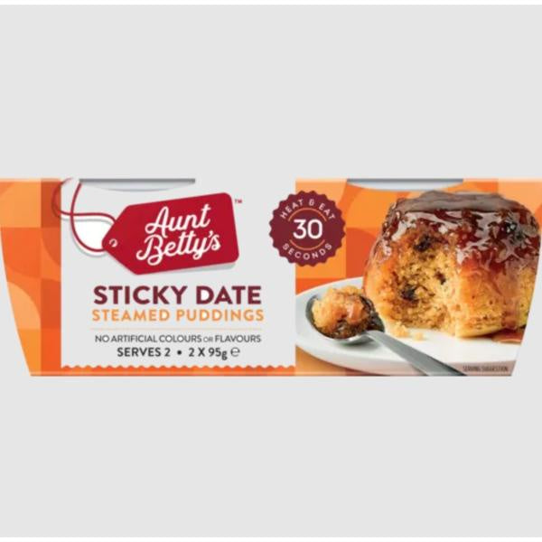 Aunt Betty's Sticky Date Steamed Puddings 2 x 95g