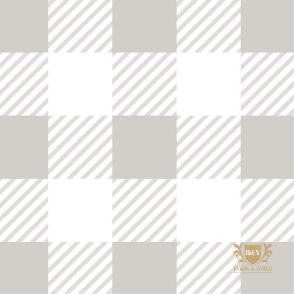 B&Y Dinner Napkins - Silver Gingham