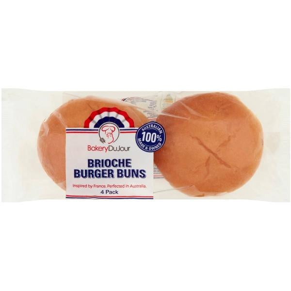 Bakery Du Jour Brioche Burger Buns 200g 4pk