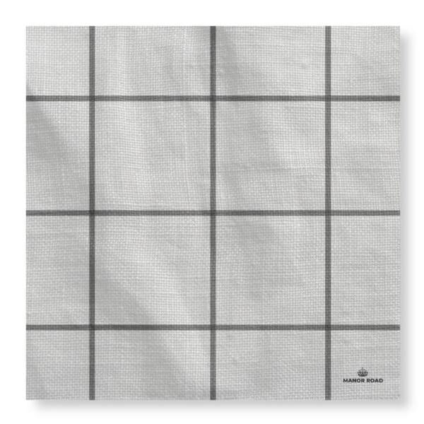 Manor Road Black & White Check Linen Cheese Board Presentation Cards 8pk