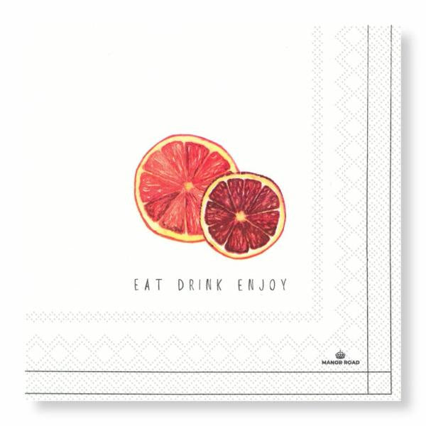 Blood Orange Napkins - Cocktail