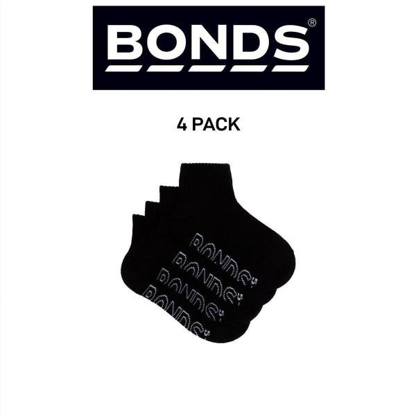 Bonds Quarter Crew Boy's Socks Style RXUT4N 4 Pair Pack