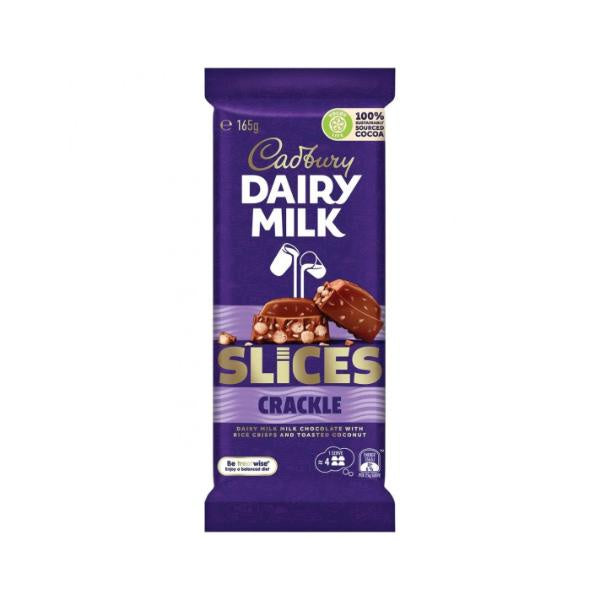 Cadbury Dairy Milk Slices Crackle Block Chocolate 165g