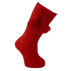 Carlomagno 2408 Ribbed Tassle Knee High Sock