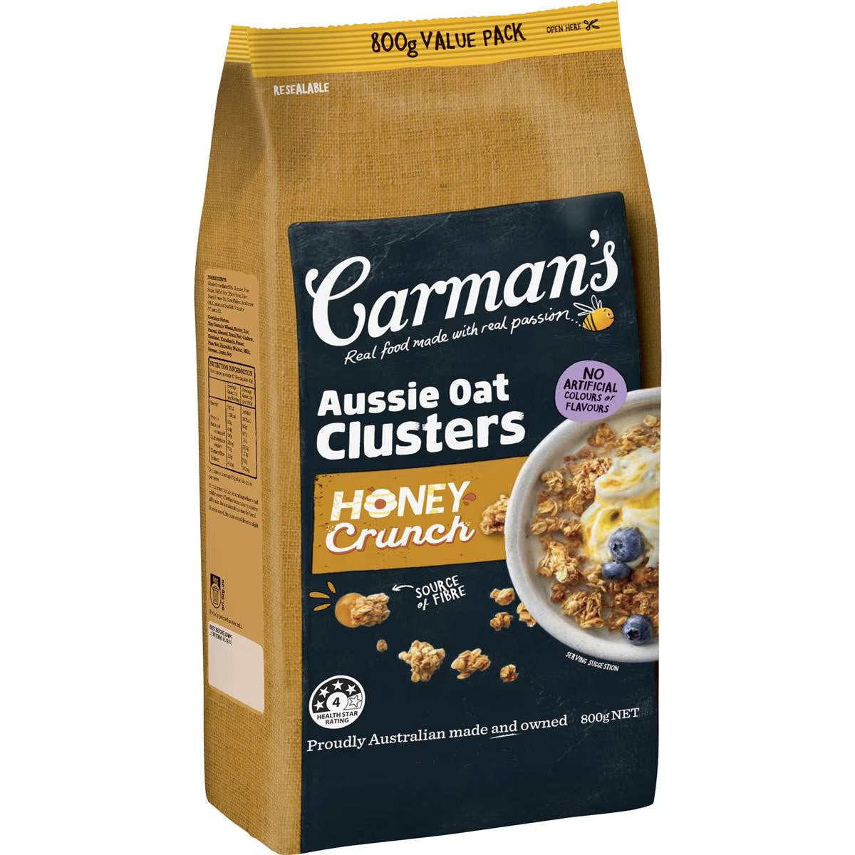 Carman's Honey Crunch Oat Clusters 800g