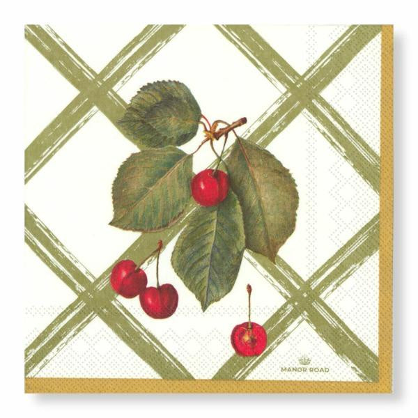 Cherry Canvas Napkins - Cocktail