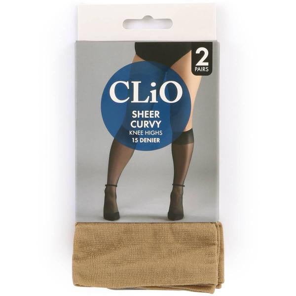 Clio Sheer Knee Highs Natural 2 Pair Pack