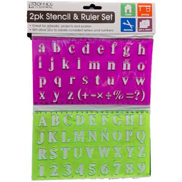 Stencil & Ruler Set 2pk