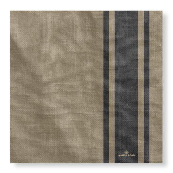 Manor Road Coffee Stripe Linen Cheese Board Presentation Cards 8pk