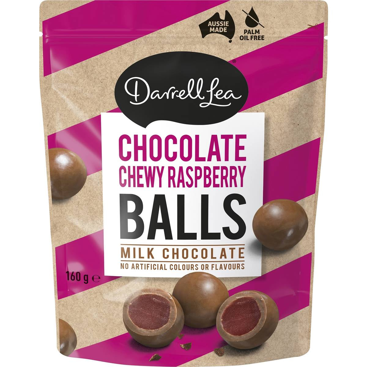 Darrell Lea Chocolate Chewy Raspberry Balls 160g