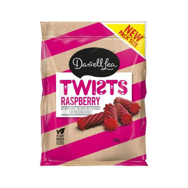 Darrell Lea Raspberry Twists 280g