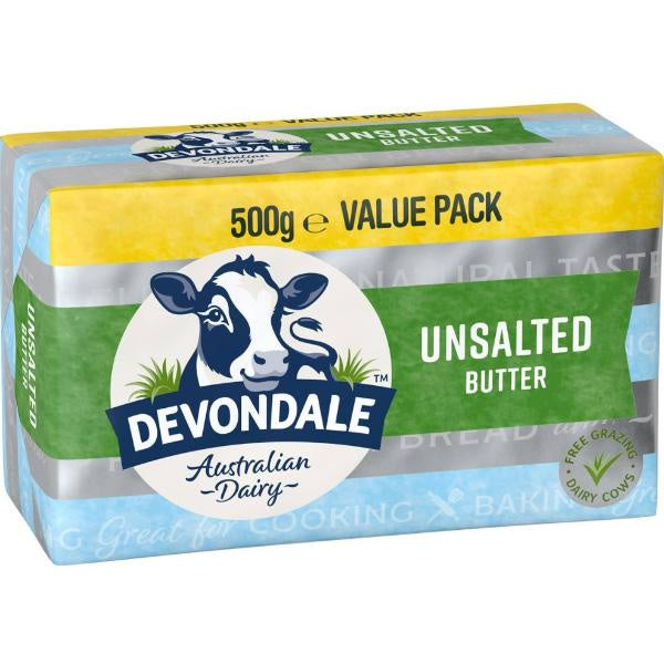 Devondale Unsalted Butter Block 500g