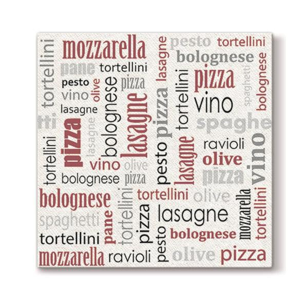 Dinner Airlaid Napkins - Italian Food Red - Pk 50