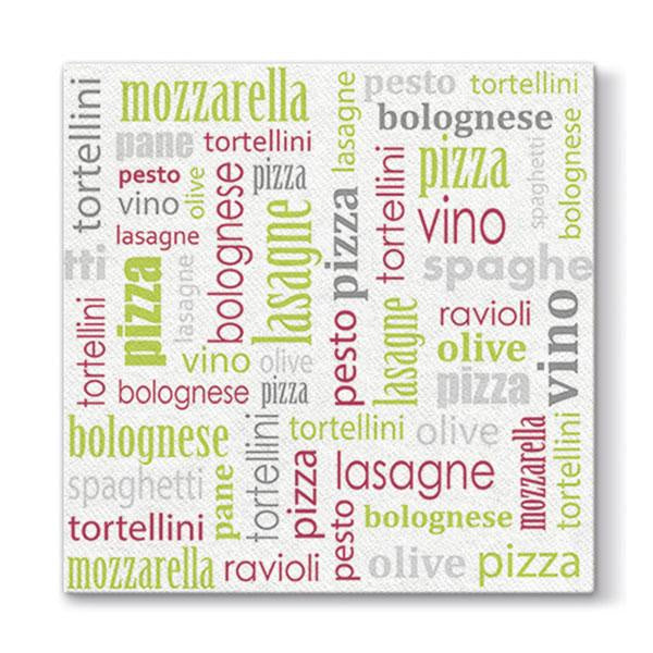 Dinner Airlaid Napkins - Italian Food Red/Green - Pk 50