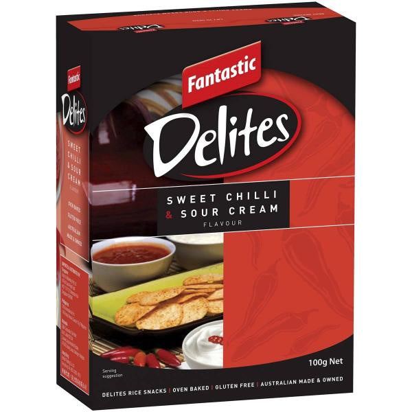 Fantastic Delites Curls Rice Snacks Sweet Chilli & Sour Cream 80g