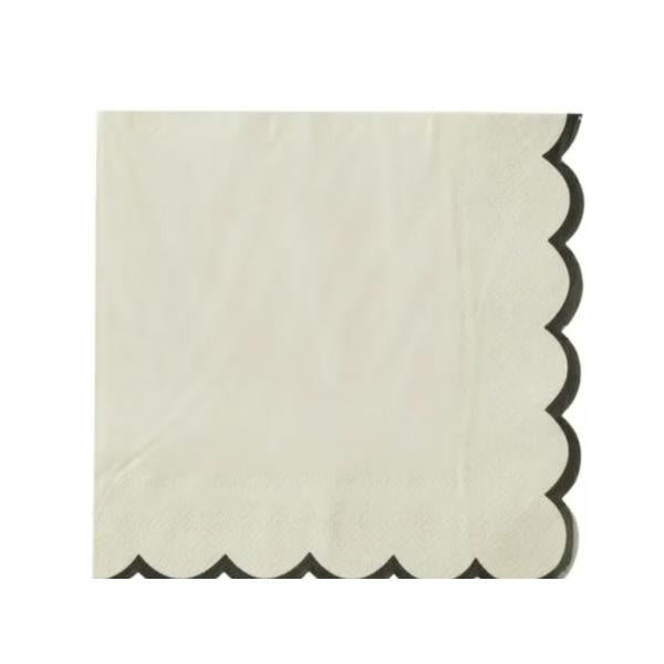 Halcyon 20pk 3 Ply 33cm Napkin Ivory/Black