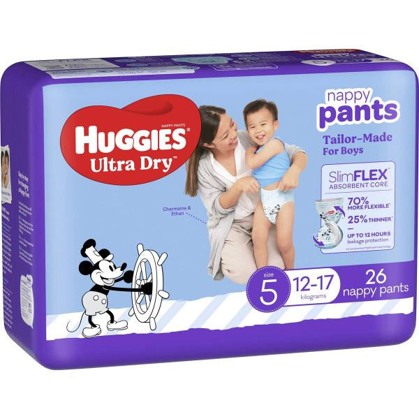 Huggies Nappy Pants Walker Boys 12-17kg 26 Pk