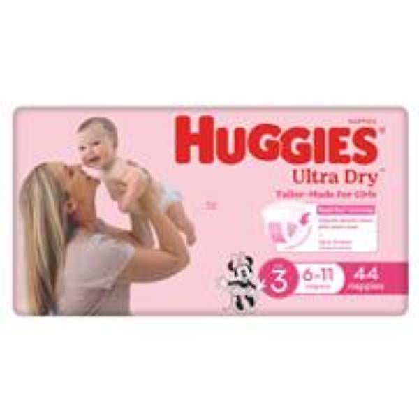 Huggies Ultra Dry Girls Nappies Crawler Size 3 6-11kg 44pk