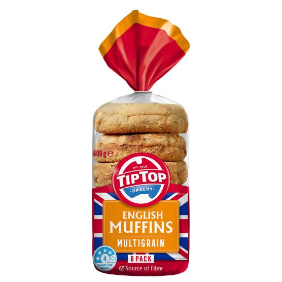 V. Tip Top English Muffins Multigrain 6pkt