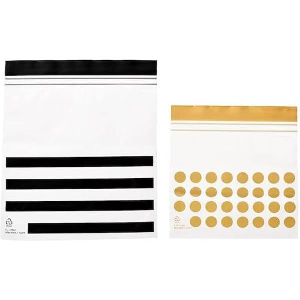 Istad Resealable Bag Mustard/Grey 60 Pack - 0.4L & 1L