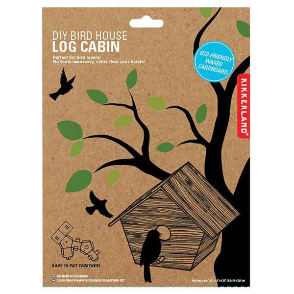 Kikkerland DIY Bird House Cabin Brown 18.4x14x10.8cm