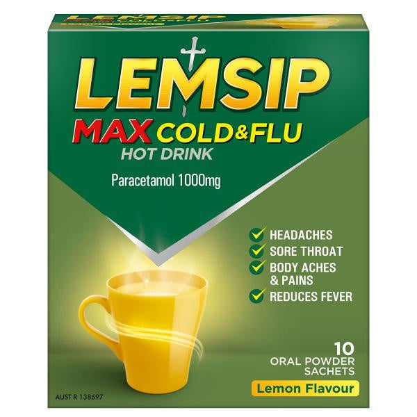 Lemsip Max Cold & Flu Hot Drink - Lemon 10pk