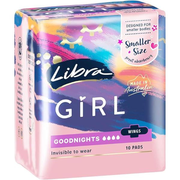 Libra Girl Goodnight Pads With Wings 10pk