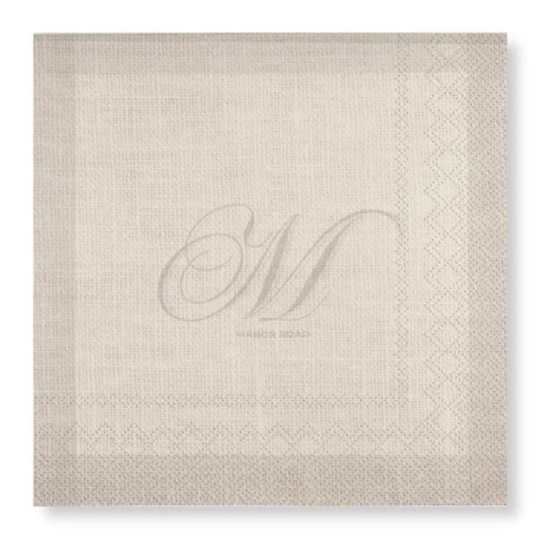 Linen (Monogram Beige) - Dinner Napkin