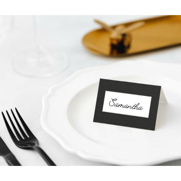 Manor Road Place Cards 45pk - Linen Black