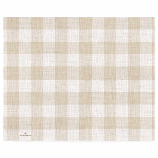 Linen Gingham Natural Paper Placemat Pad - 30 sheets