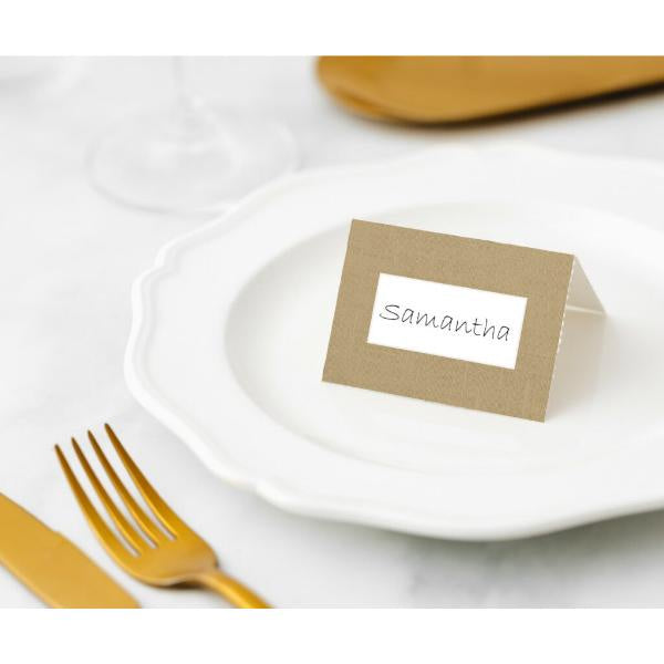 Linen Gold Paper Place Cards - 45 cards