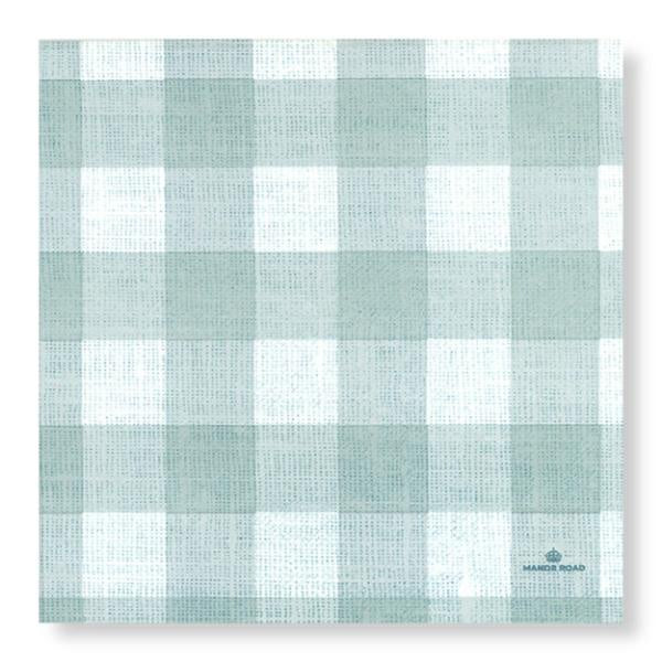 Manor Road Gingham Duck Egg Napkins - Dinner 20pk