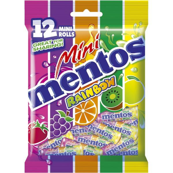 Mentos Mini Rainbow Rolls 120g 12pk