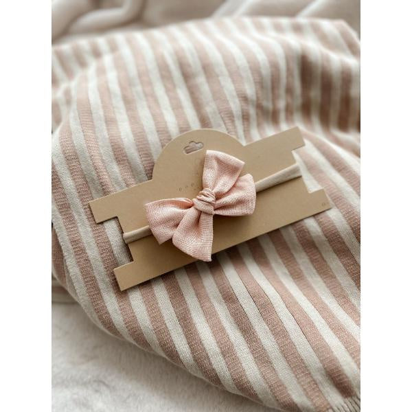 Mini Bow Headband Blush