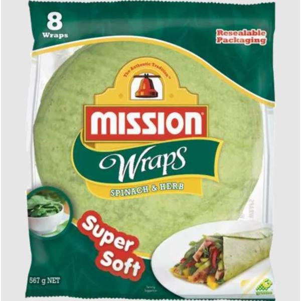 Mission Wraps Spinach & Herb 567g 8pk