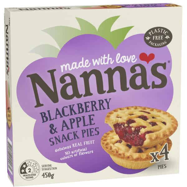 Nannas Blackberry and Apple Snack Pies 4pk 450g