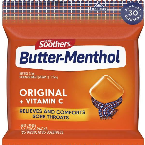 Nestle Soothers Butter-menthol Throat Lozenge 3 pack