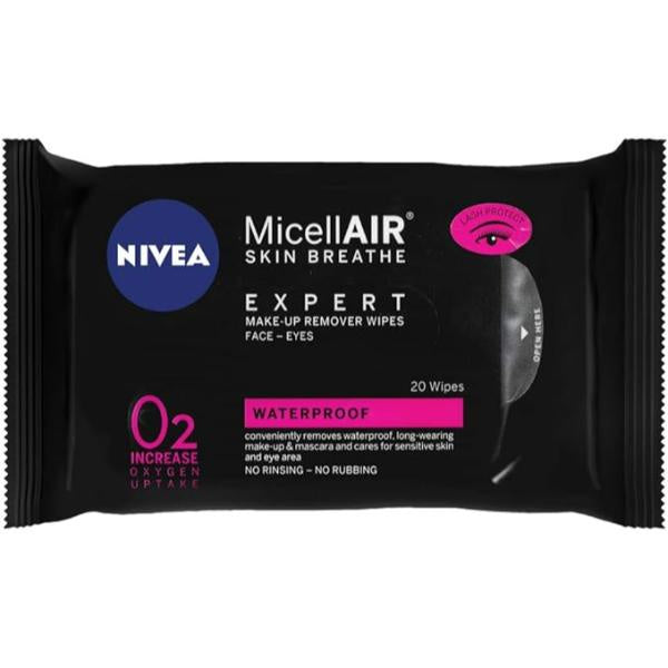 Nivea Micellair Expert Make Up Remover Wipes Waterproof 20pk