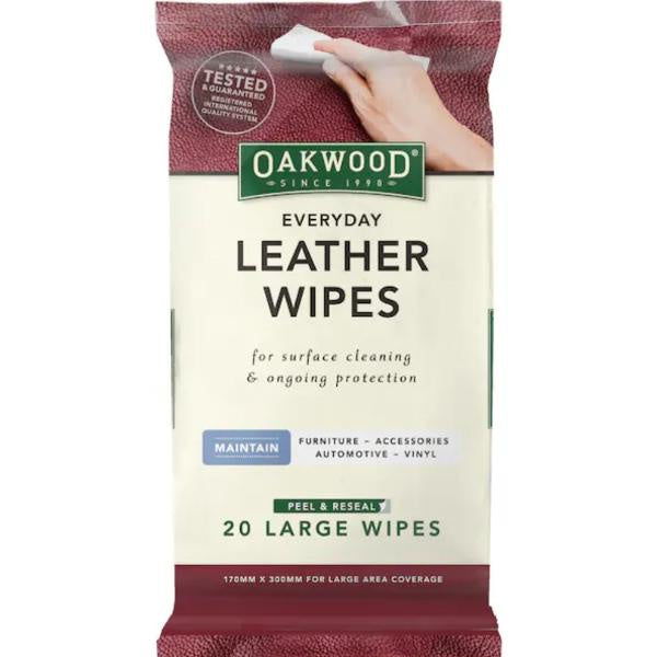 Oakwood Leather Wipes 170x300mm 20pk- OP194