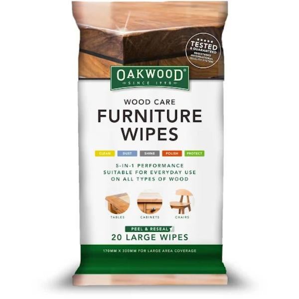 Oakwood Wood Care Furniture Wipes 170x300mm 20pk - OP205