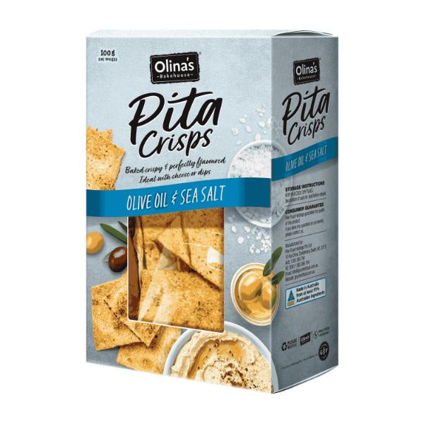 Olinas Pita Crisps Olive Oil & Sea Salt 100g