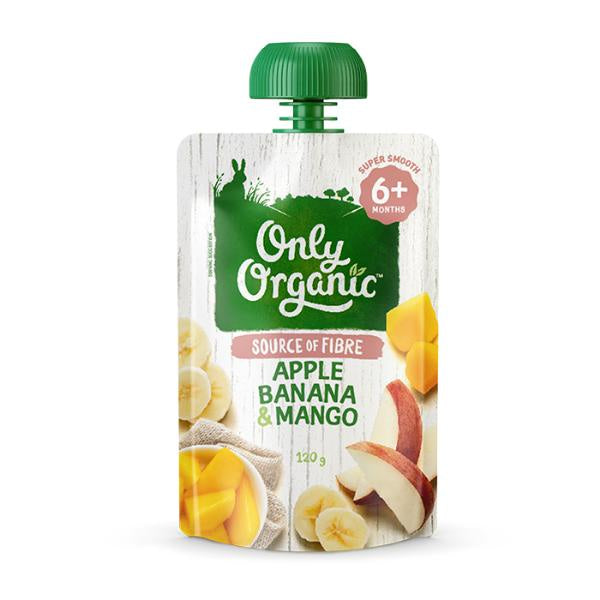 Only Organic Apple, Banana & Mango 6mth+ 120g