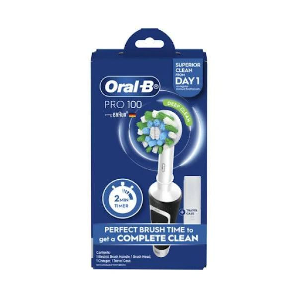 Oral B Pro 100 CrossAction Midnight Black Electric Toothbrush 1pk